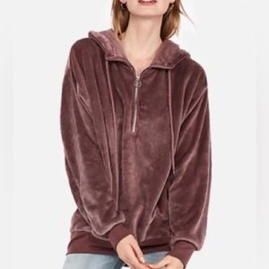 Express Mauve Velour Hoodie Size S 🍁